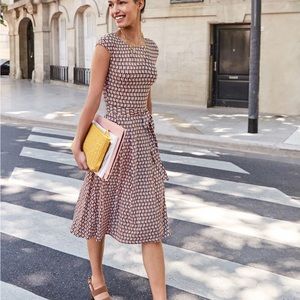 Boden Esmeralda Jersey Dress Geometric Pattern 20